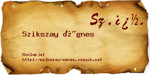 Szikszay Ágnes névjegykártya