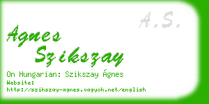 agnes szikszay business card
